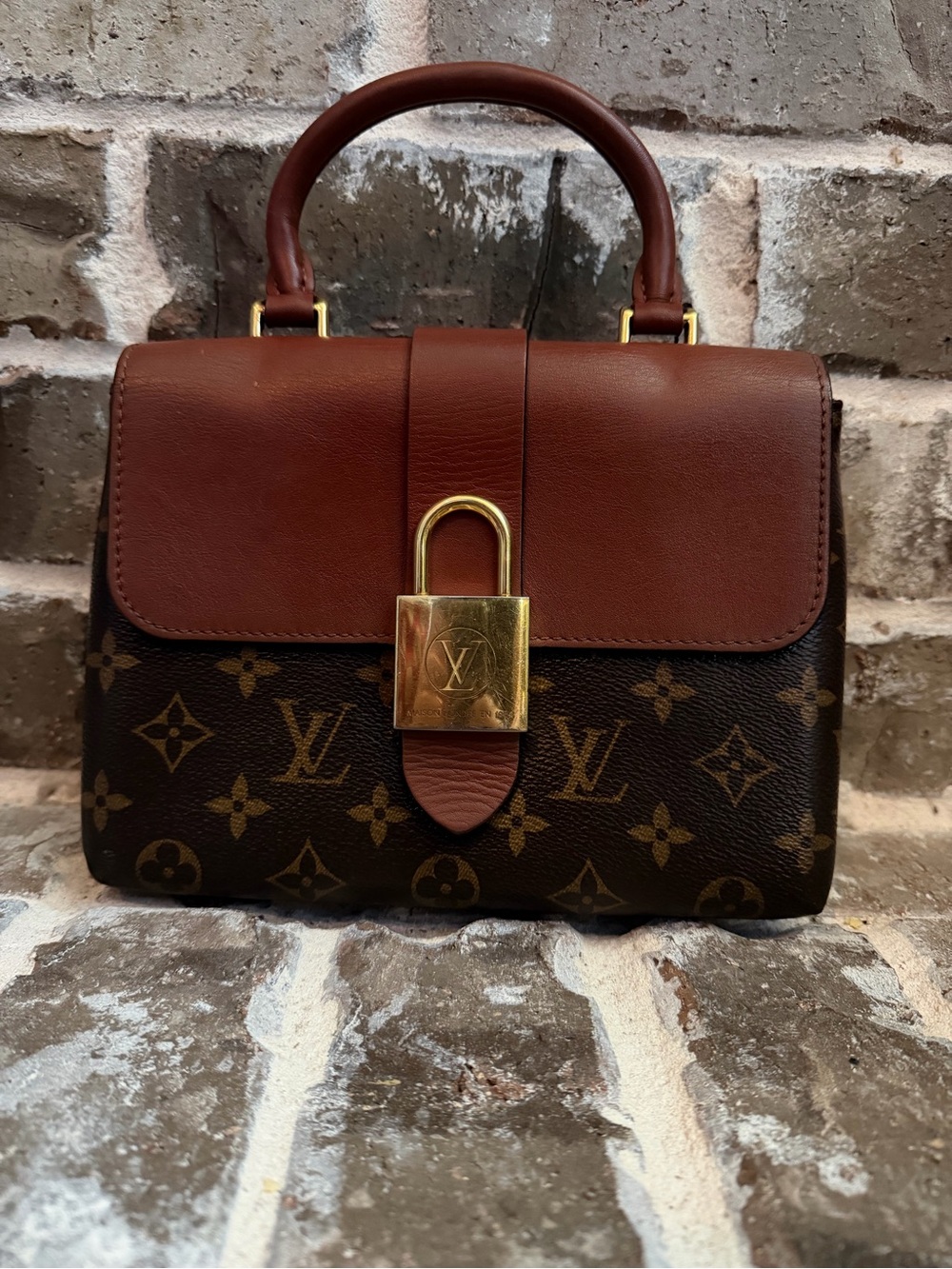 Louis Vuitton Brown Monogram Top-Handle Padlock Satchel